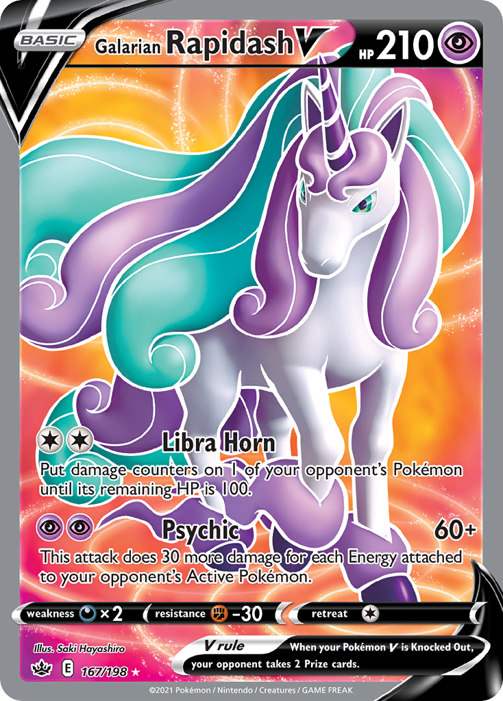 Galarian Rapidash V – Chilling Reign 167/198 Pokémon card
