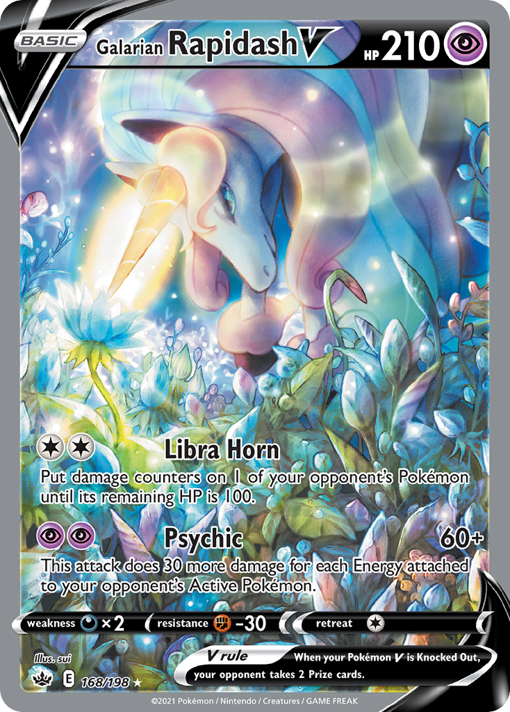 Galarian Rapidash V – Chilling Reign 168/198 Pokémon card
