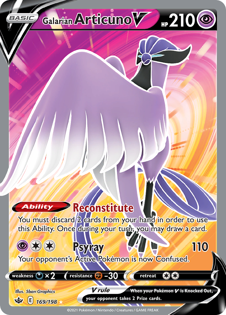 Galarian Articuno V – Chilling Reign 169/198 Pokémon card