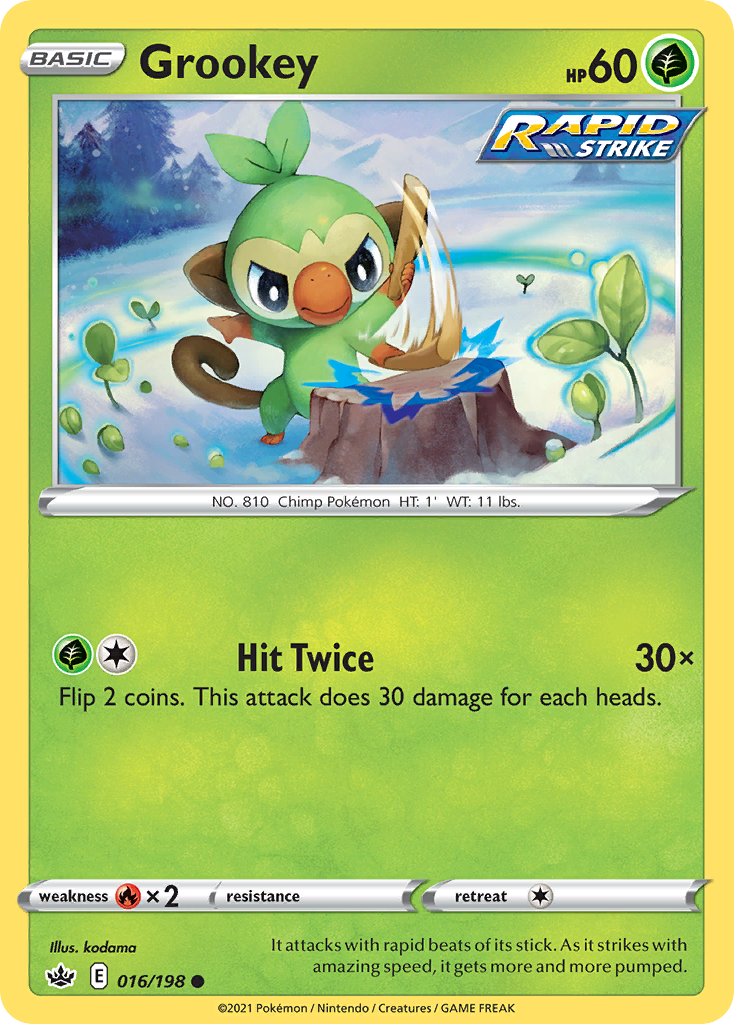 Grookey – Chilling Reign 016/198 Pokémon card