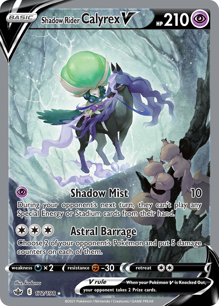 Shadow Rider Calyrex V – Chilling Reign 172/198 Pokémon card