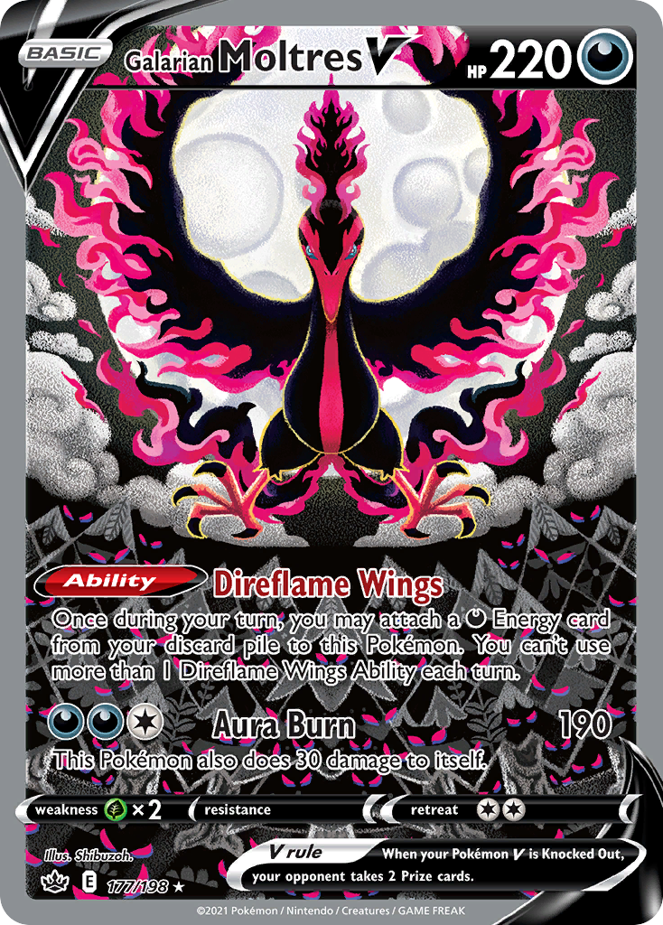 Galarian Moltres V – Chilling Reign 177/198 Pokémon card