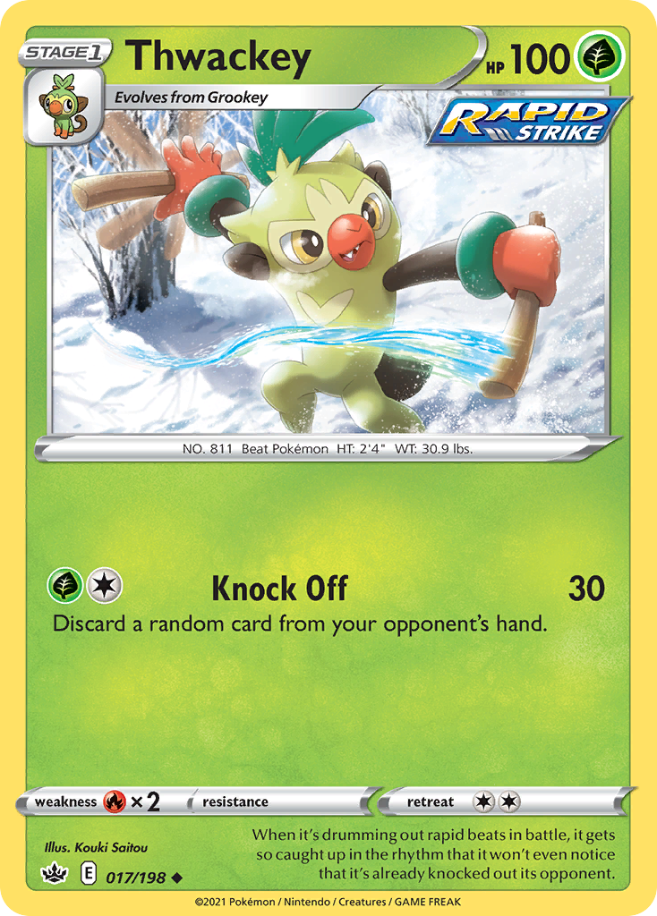 Thwackey – Chilling Reign 017/198 Pokémon card