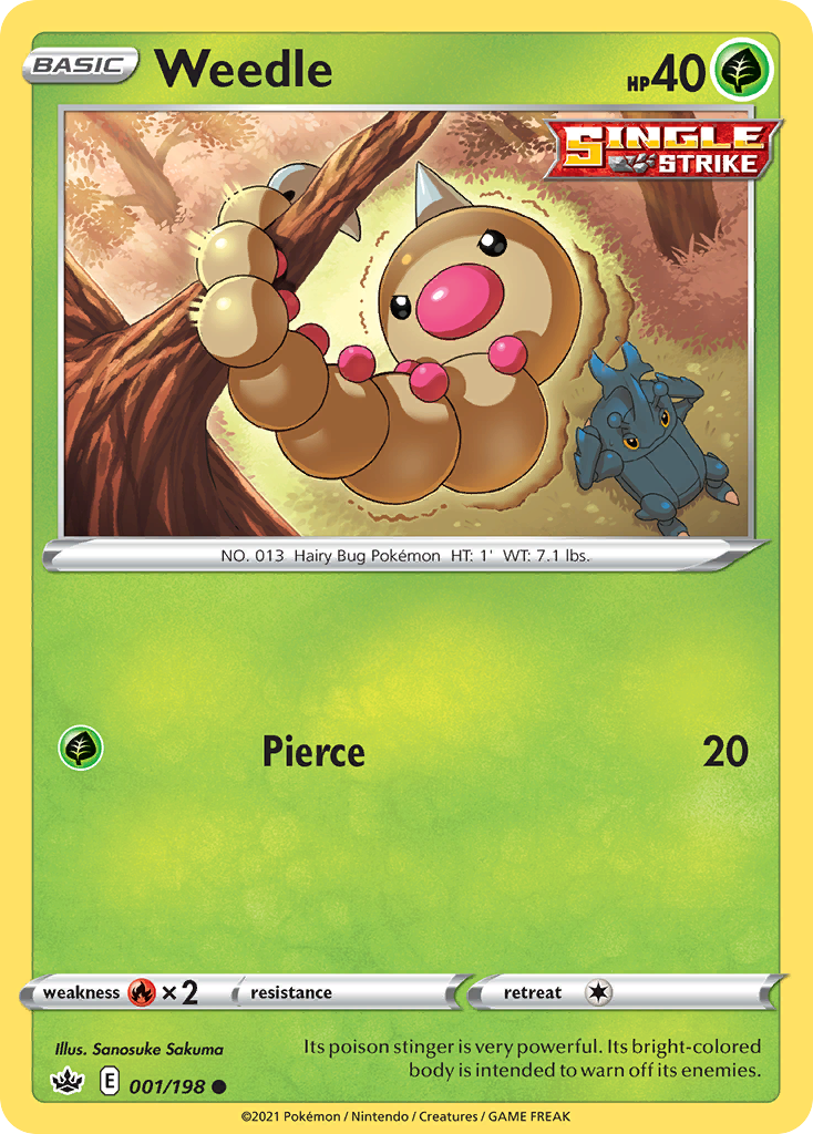 Weedle – Chilling Reign 001/198 Pokémon card