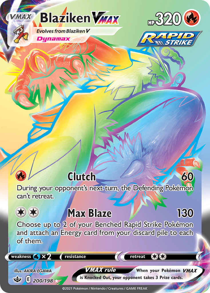 Blaziken VMAX – Chilling Reign 200/198 Pokémon card