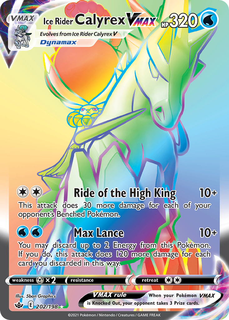 Ice Rider Calyrex VMAX – Chilling Reign 202/198 Pokémon card