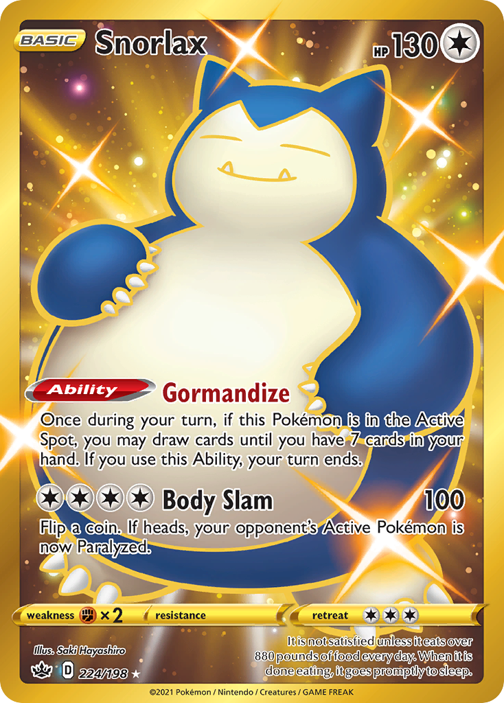 Snorlax – Chilling Reign 224/198 Pokémon card
