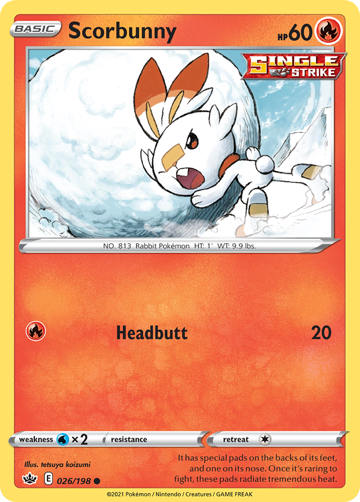 Scorbunny – Chilling Reign 026/198 Pokémon card