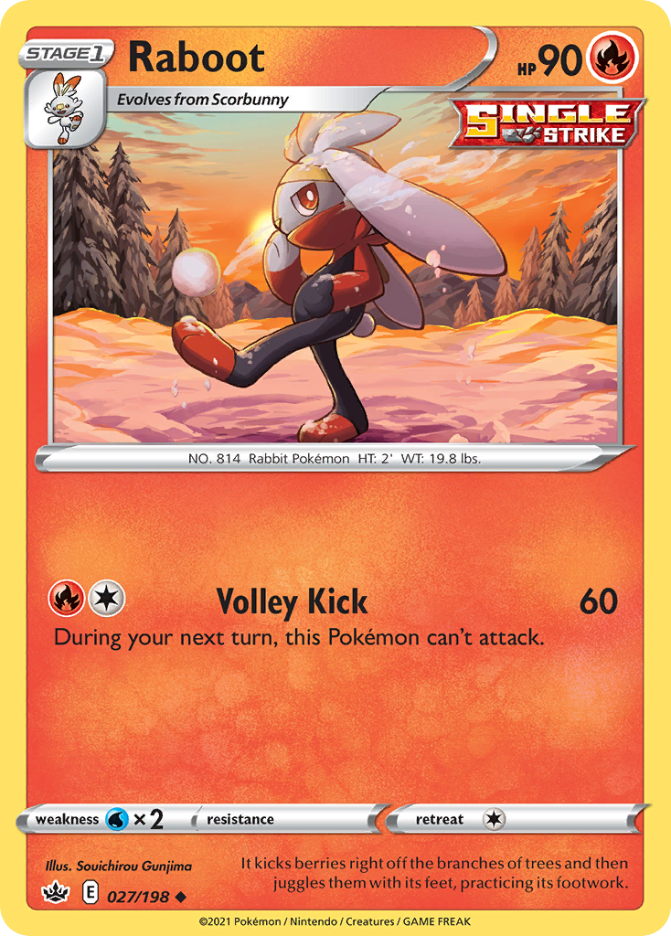 Raboot – Chilling Reign 027/198 Pokémon card
