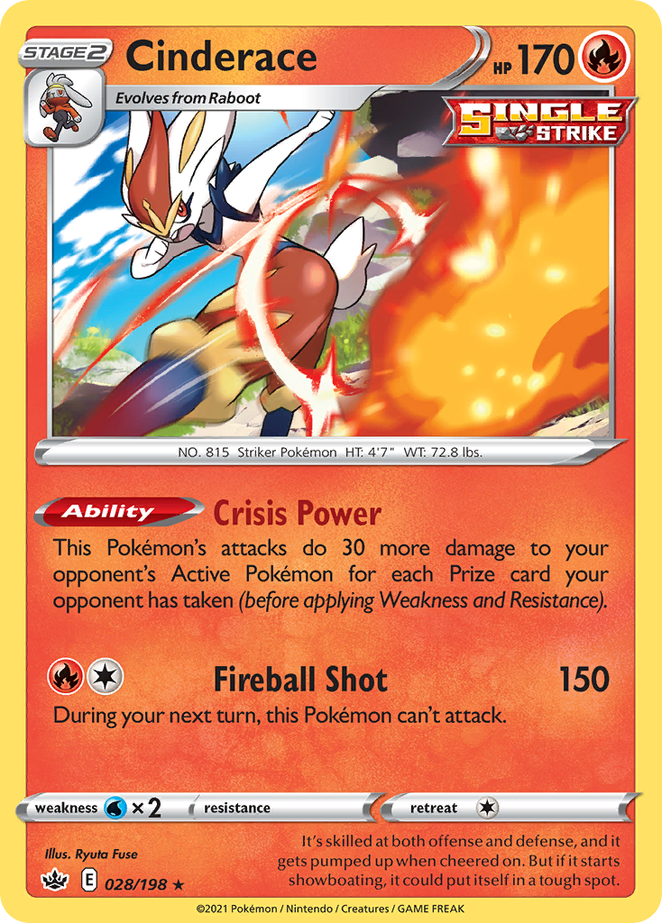 Cinderace – Chilling Reign 028/198 Pokémon card