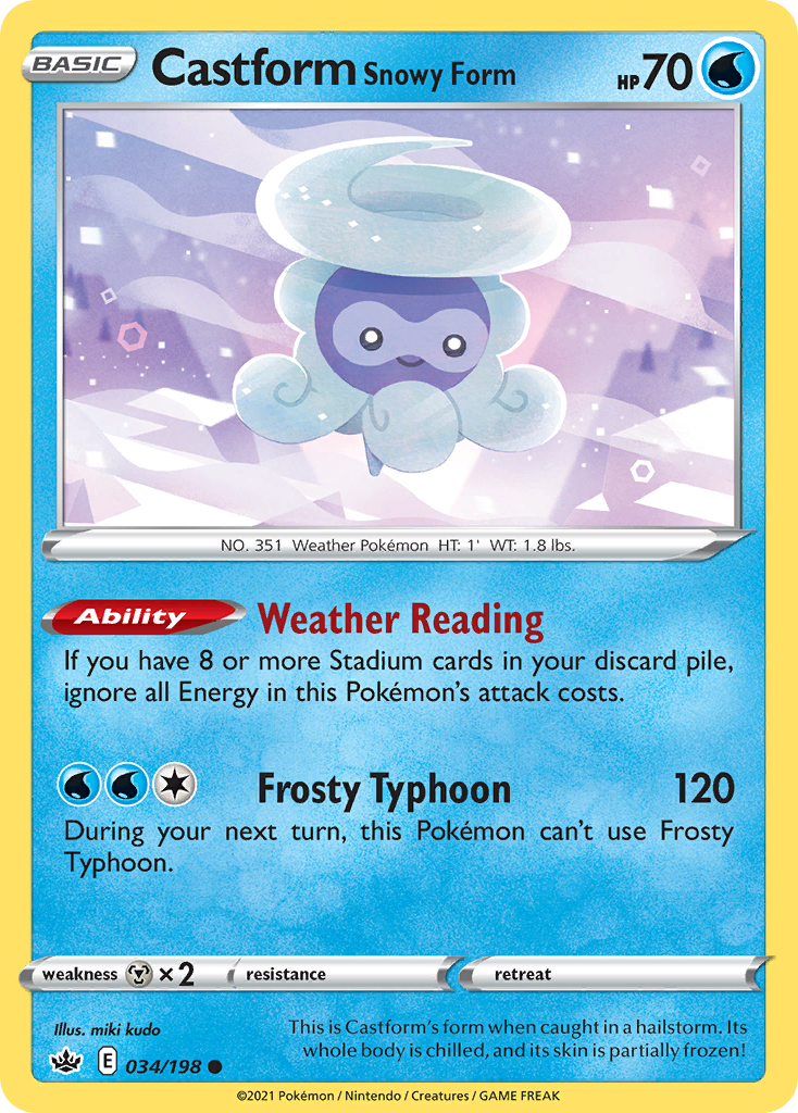 Castform Snowy Form – Chilling Reign 034/198 Pokémon card