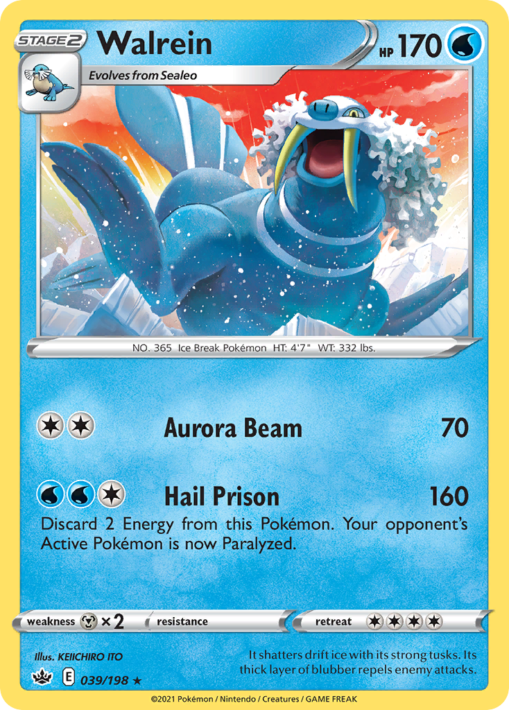 Walrein – Chilling Reign 039/198 Pokémon card