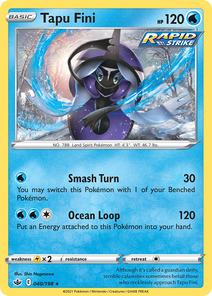 Tapu Fini – Chilling Reign 040/198 Pokémon card