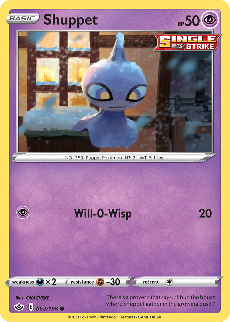 Shuppet – Chilling Reign 062/198 Pokémon card