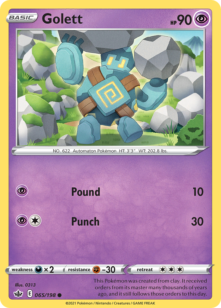 Golett – Chilling Reign 065/198 Pokémon card