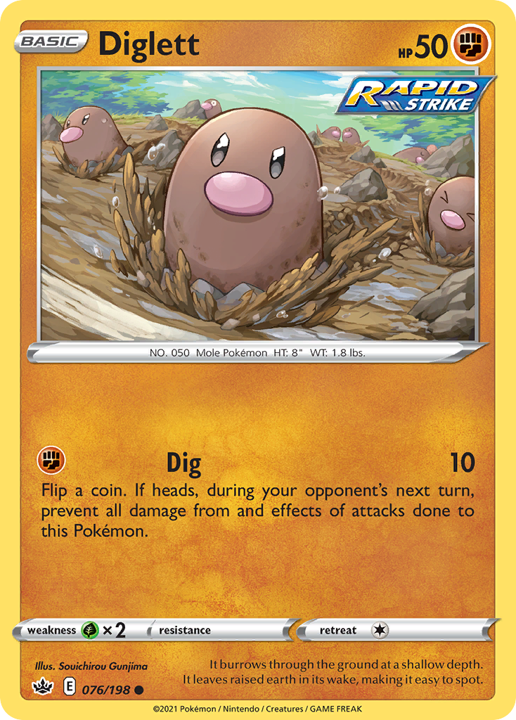Diglett – Chilling Reign 076/198 Pokémon card
