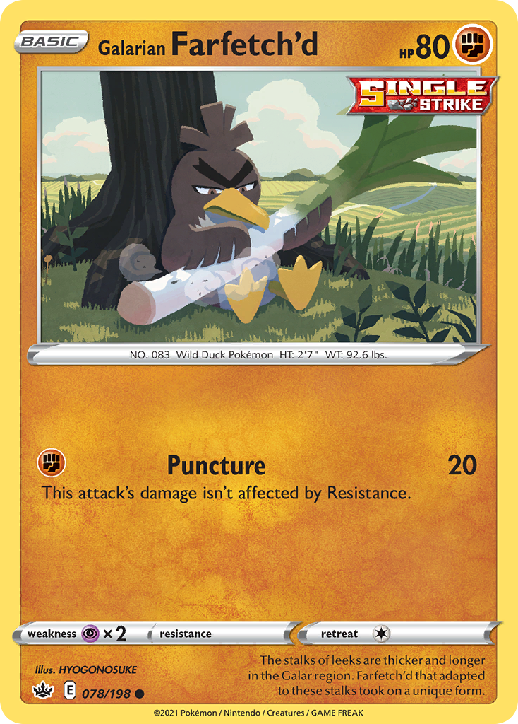 Galarian Farfetch'd – Chilling Reign 078/198 Pokémon card