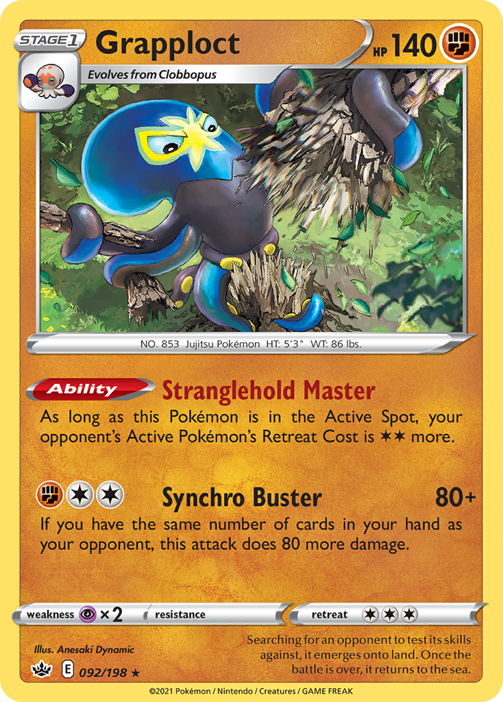 Grapploct – Chilling Reign 092/198 Pokémon card