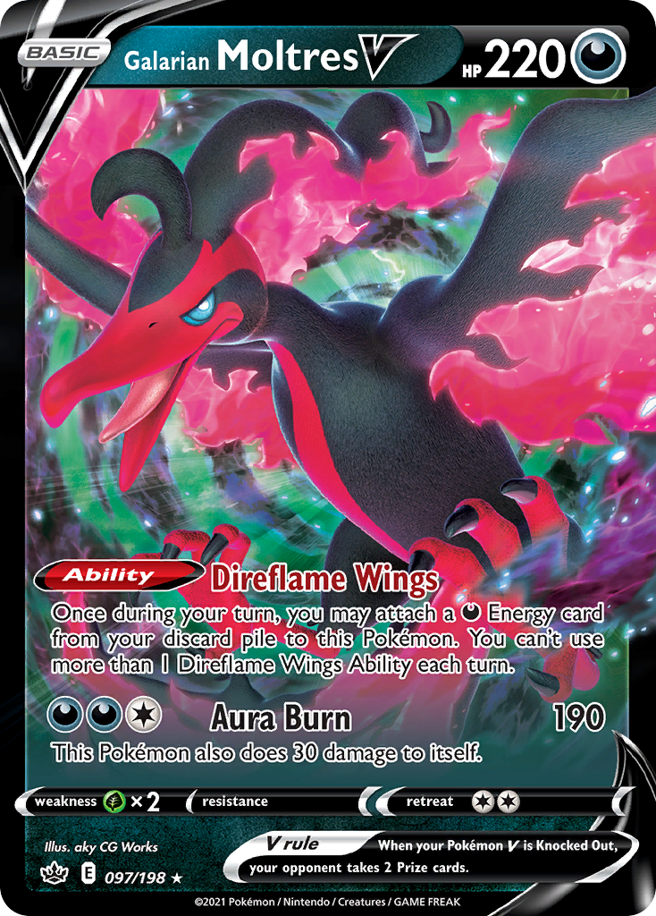 Galarian Moltres V – Chilling Reign 097/198 Pokémon card