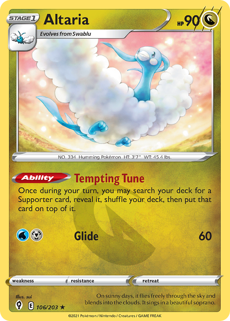 Altaria – Evolving Skies 106/203 Pokémon card