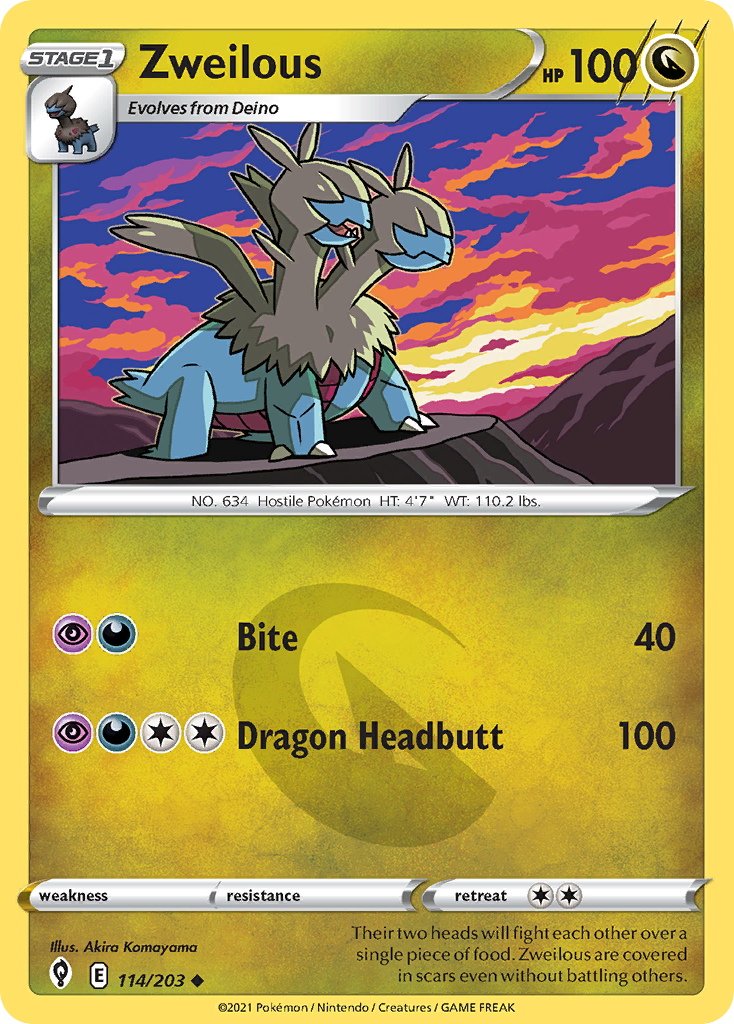 Zweilous – Evolving Skies 114/203 Pokémon card