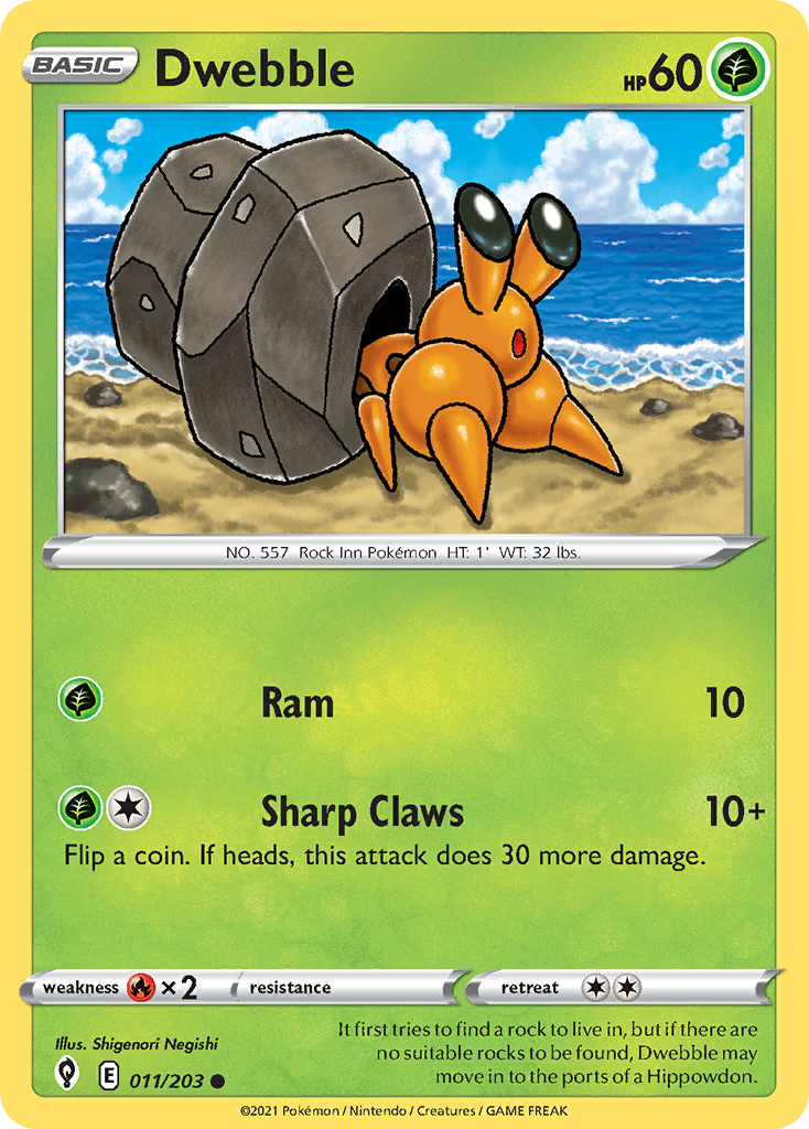 Dwebble – Evolving Skies 011/203 Pokémon card
