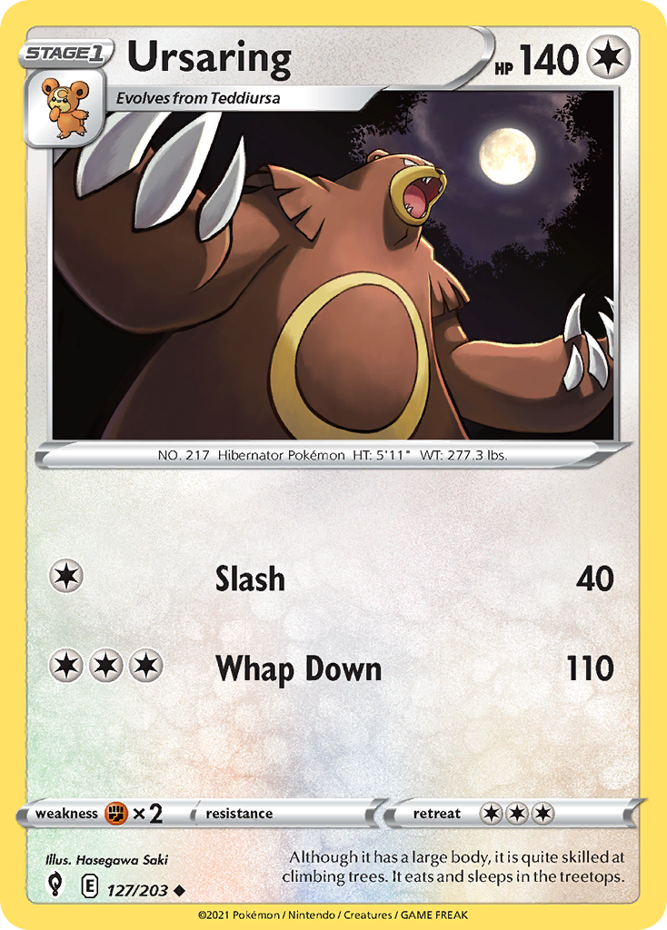 Ursaring – Evolving Skies 127/203 Pokémon card