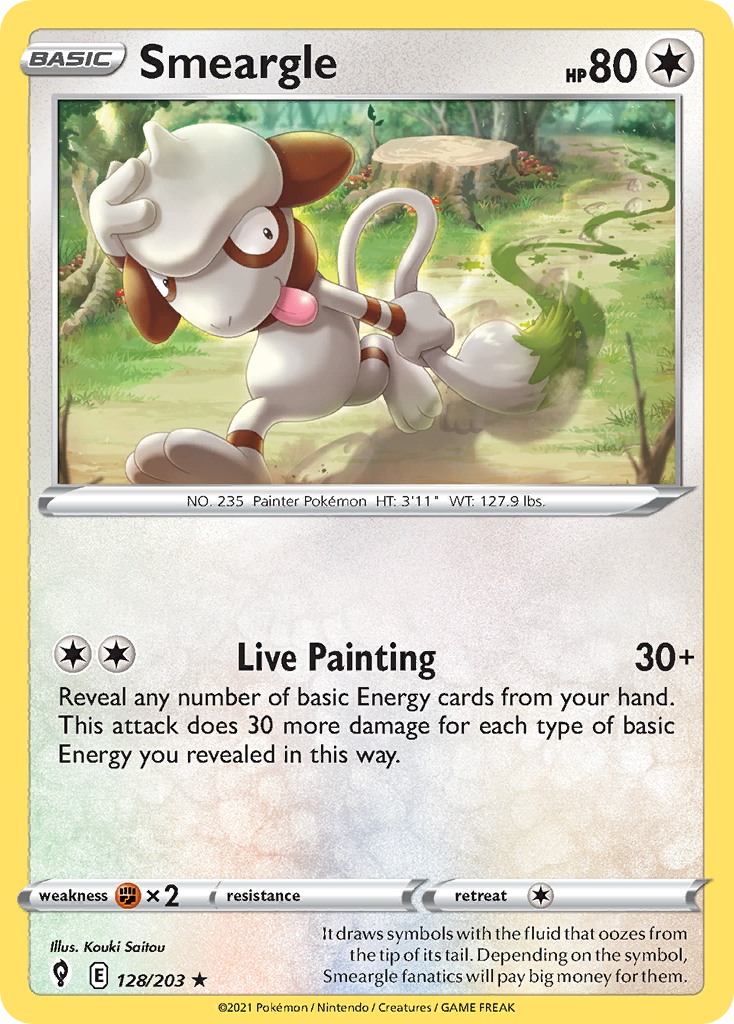 Smeargle – Evolving Skies 128/203 Pokémon card