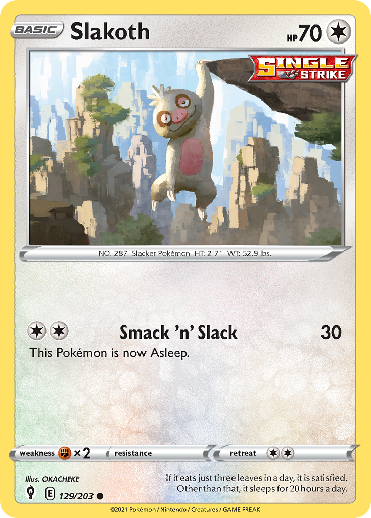 Slakoth – Evolving Skies 129/203 Pokémon card