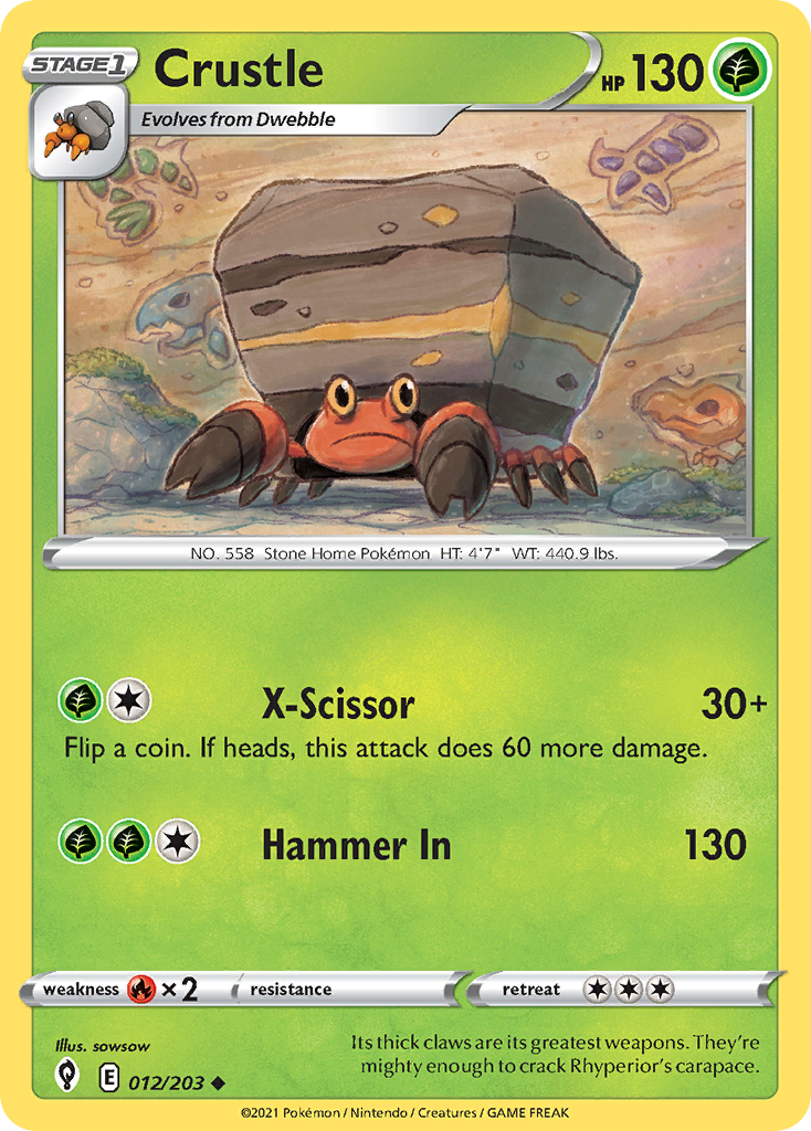 Crustle – Evolving Skies 012/203 Pokémon card