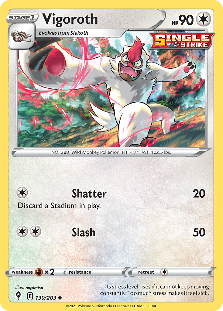 Vigoroth – Evolving Skies 130/203 Pokémon card
