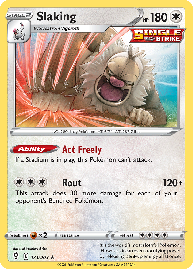 Slaking – Evolving Skies 131/203 Pokémon card