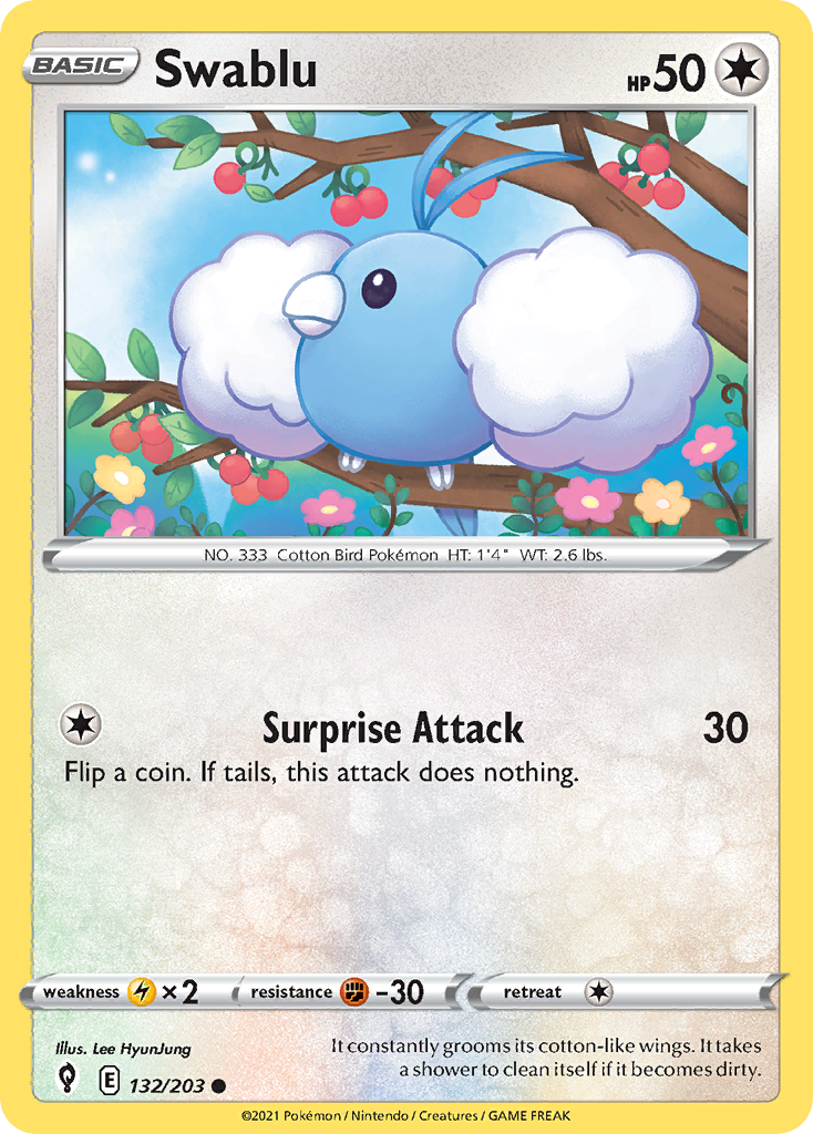 Swablu – Evolving Skies 132/203 Pokémon card