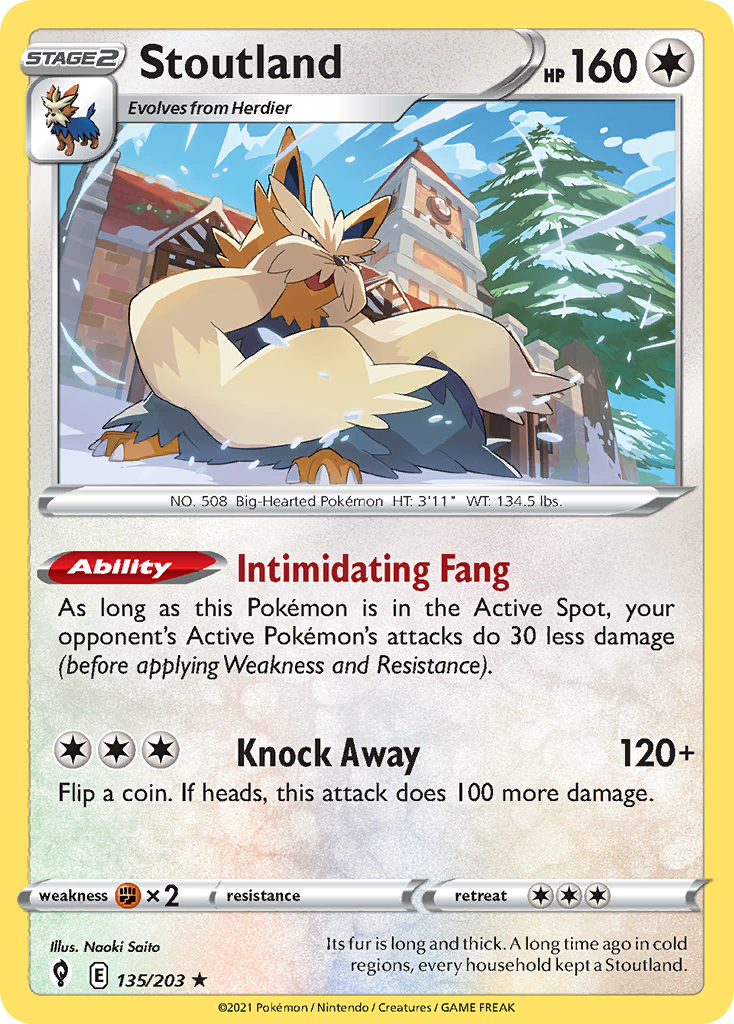 Stoutland – Evolving Skies 135/203 Pokémon card