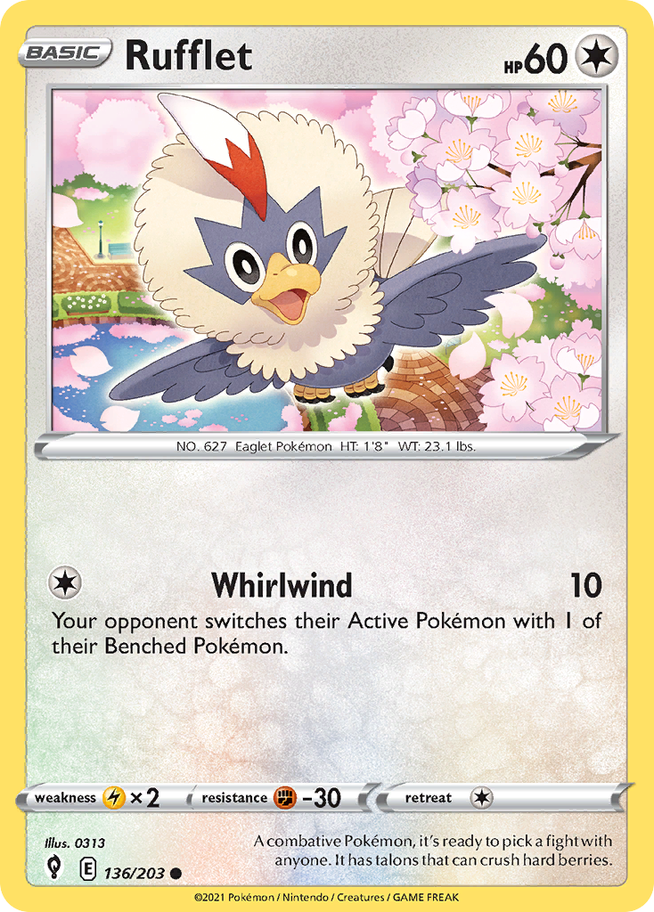 Rufflet – Evolving Skies 136/203 Pokémon card