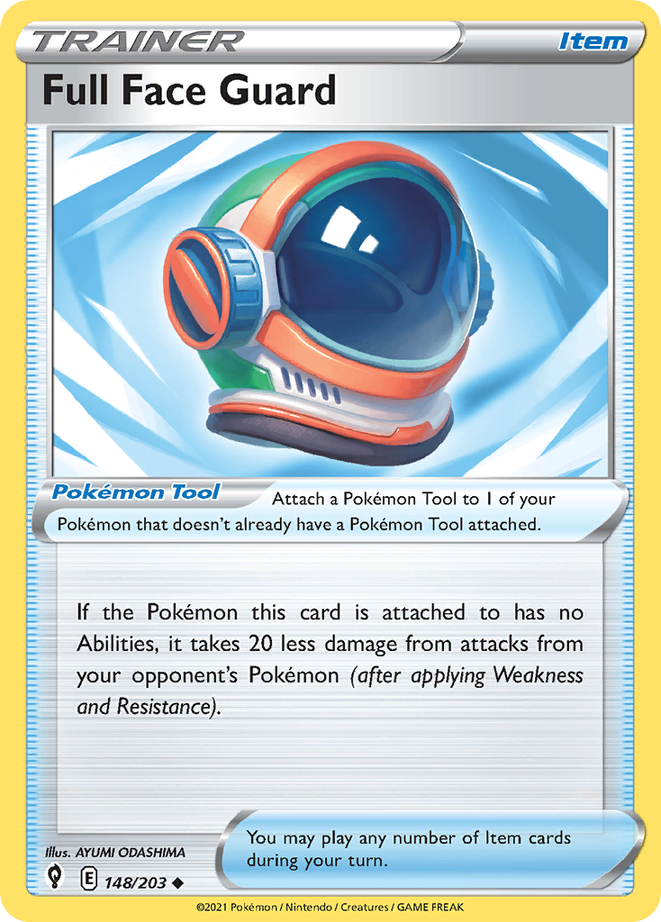 Full Face Guard – Evolving Skies 148/203 Pokémon card