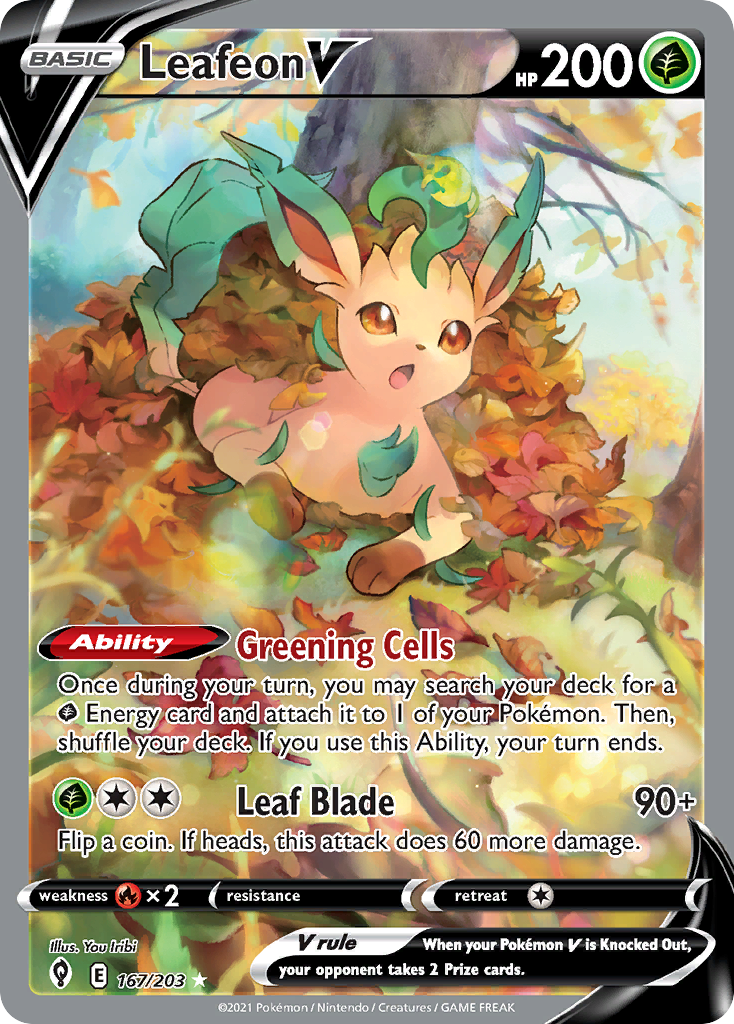 Leafeon V – Evolving Skies 167/203 Pokémon card