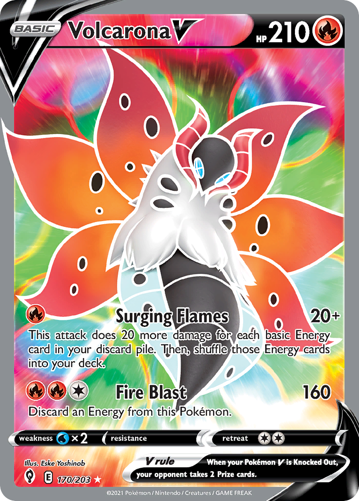 Volcarona V – Evolving Skies 170/203 Pokémon card