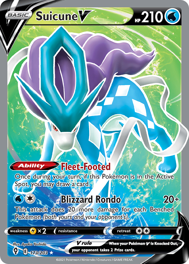 Suicune V – Evolving Skies 173/203 Pokémon card