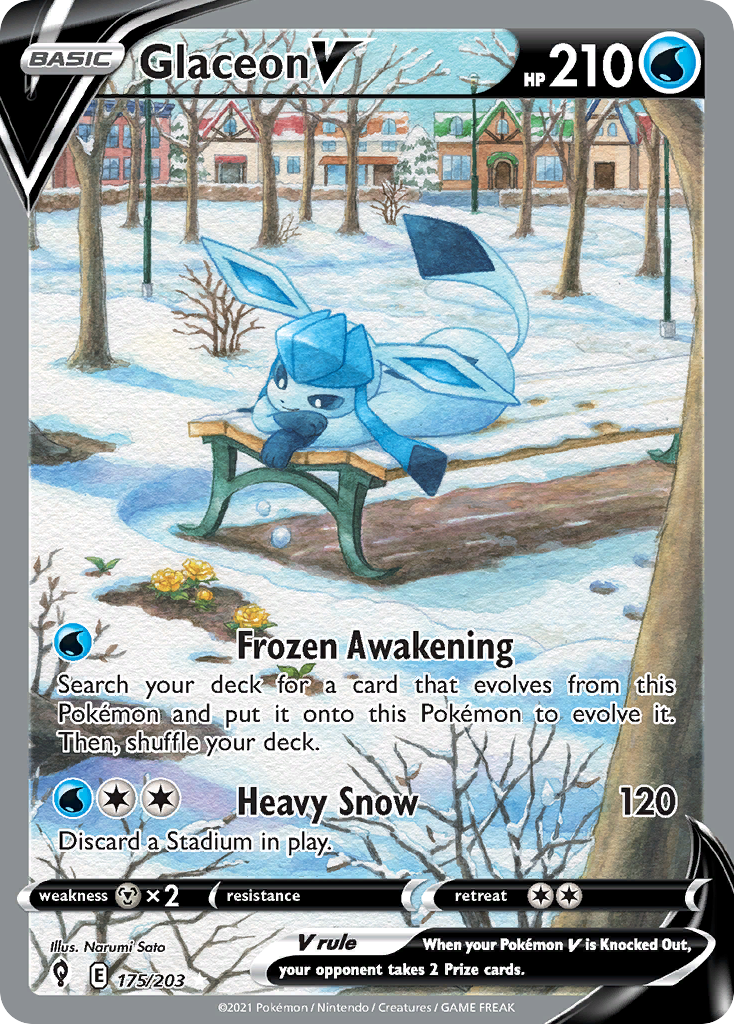 Glaceon V – Evolving Skies 175/203 Pokémon card