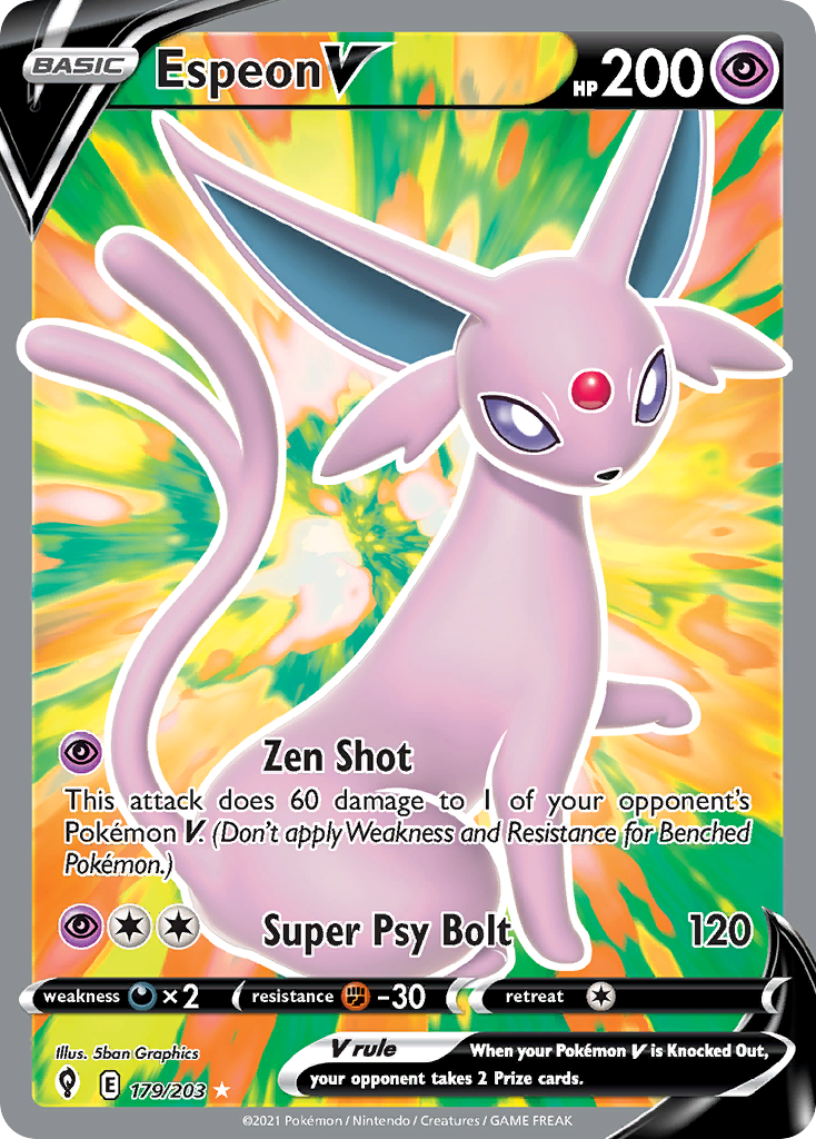 Espeon V – Evolving Skies 179/203 Pokémon card