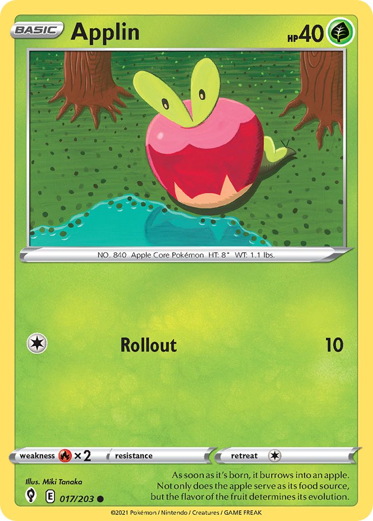 Applin – Evolving Skies 017/203 Pokémon card