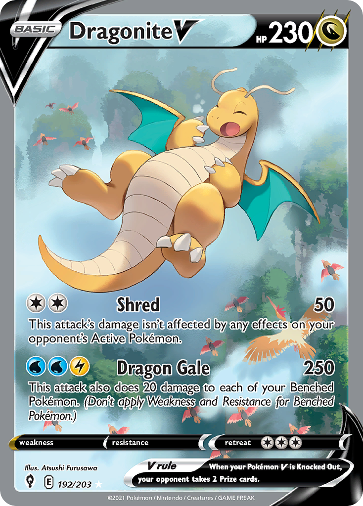 Dragonite V – Evolving Skies 192/203 Pokémon card