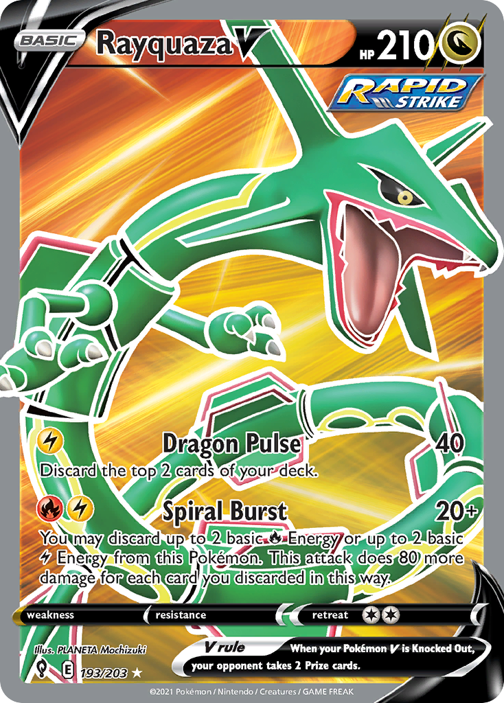 Rayquaza V – Evolving Skies 193/203 Pokémon card