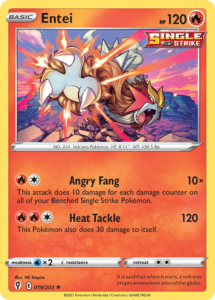 Entei – Evolving Skies 019/203 Pokémon card