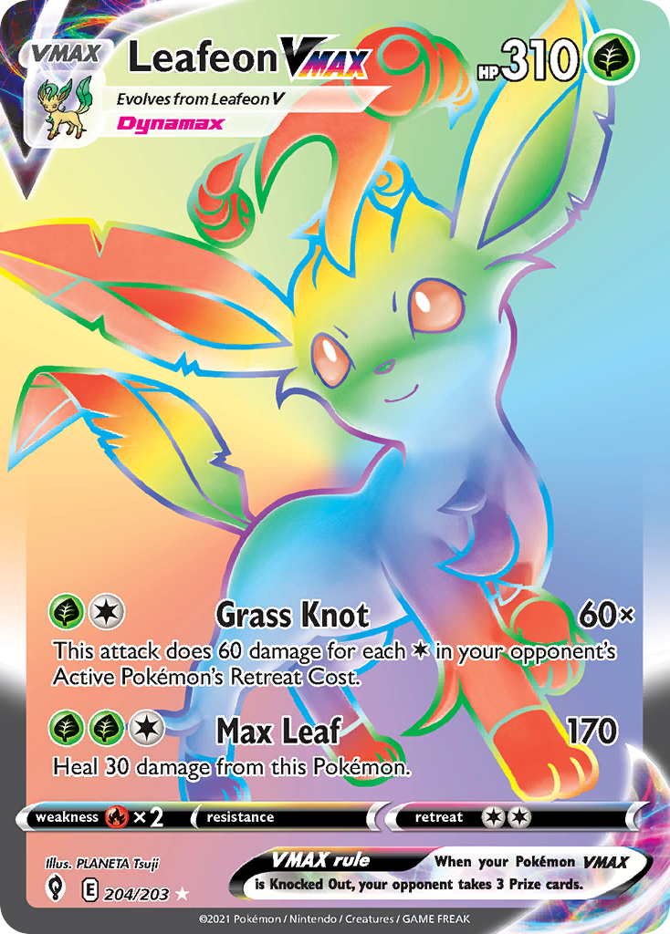 Leafeon VMAX – Evolving Skies 204/203 Pokémon card