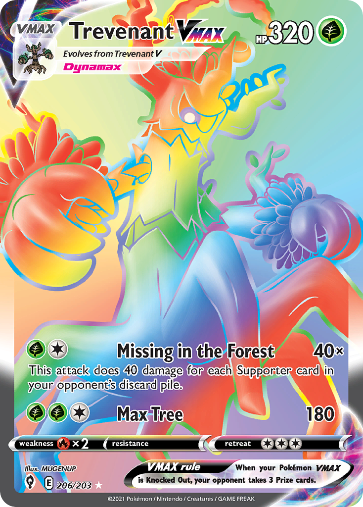 Trevenant VMAX – Evolving Skies 206/203 Pokémon card