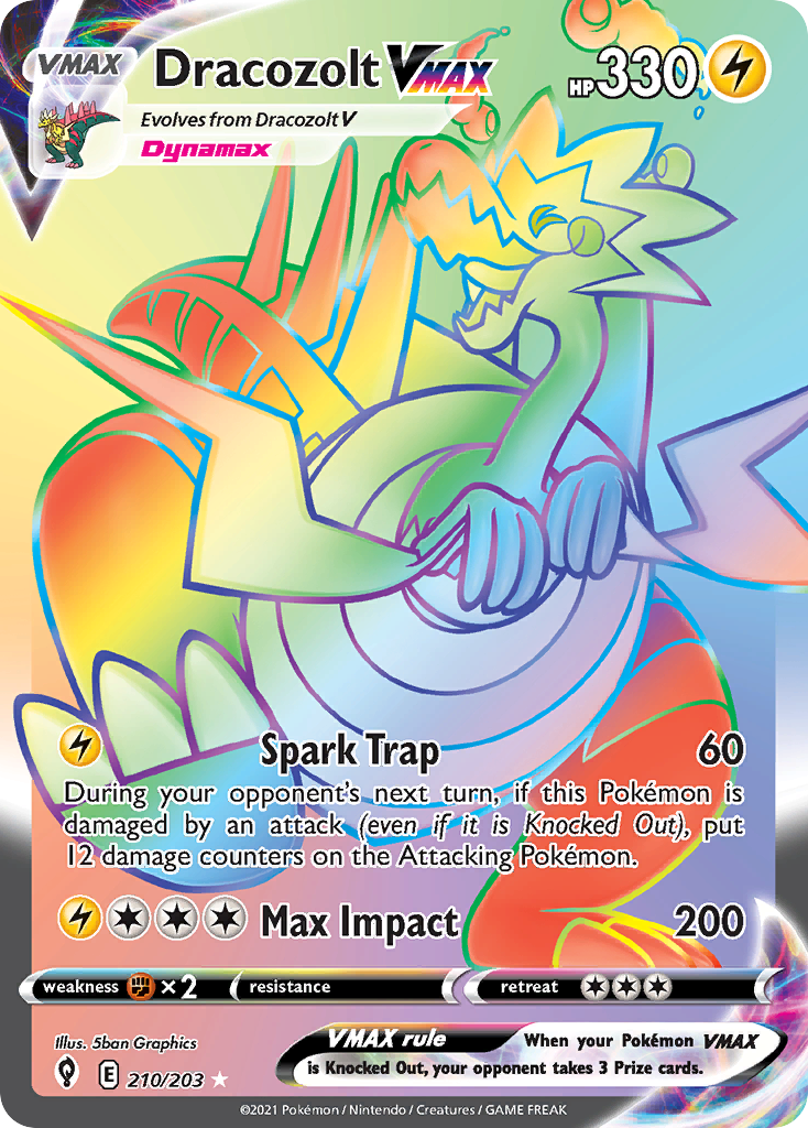 Dracozolt VMAX – Evolving Skies 210/203 Pokémon card