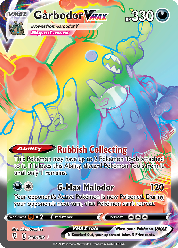 Garbodor VMAX – Evolving Skies 216/203 Pokémon card