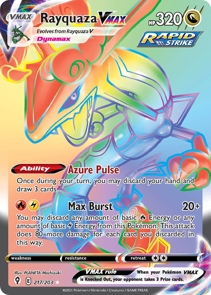 Rayquaza VMAX – Evolving Skies 217/203 Pokémon card